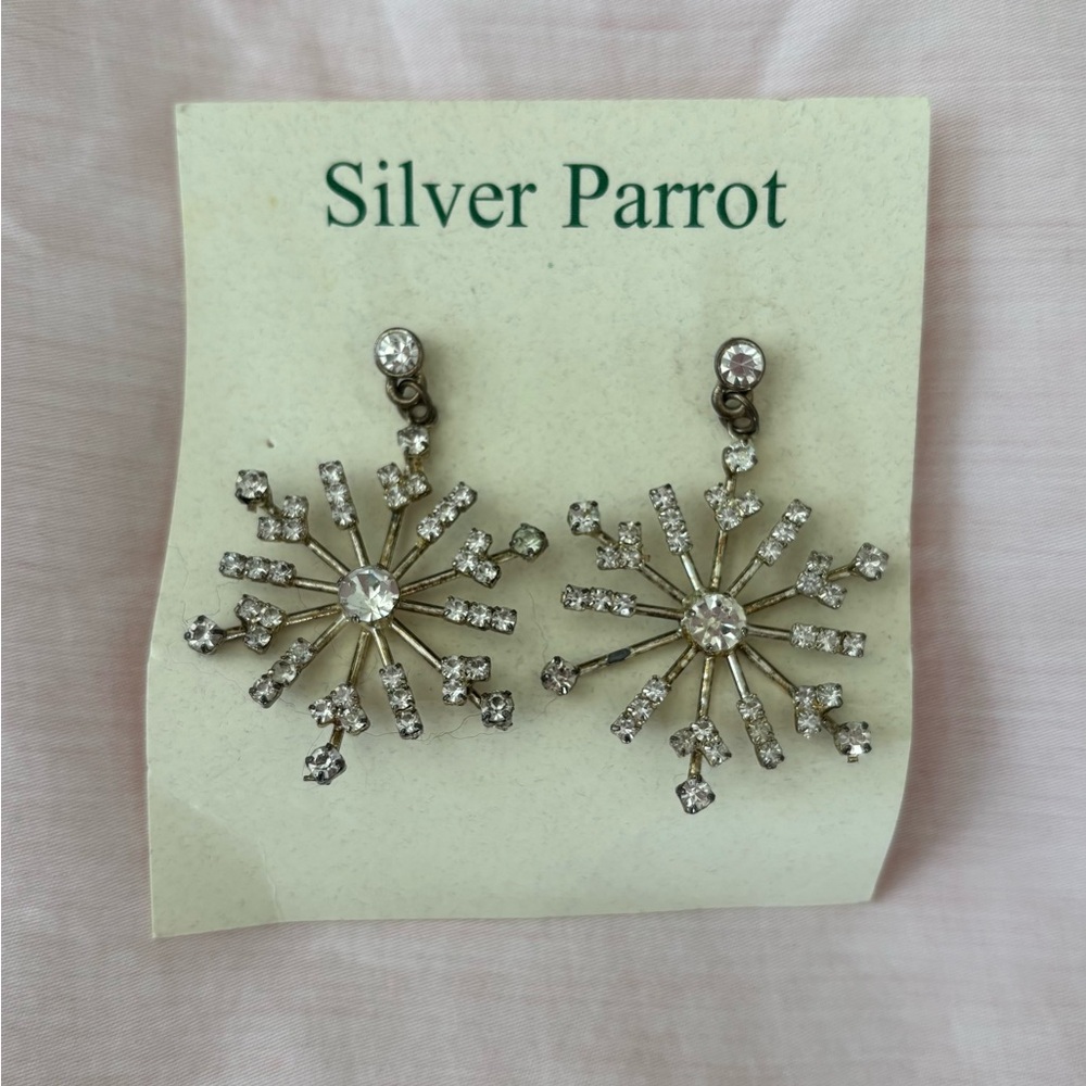 Sparkling Silver Snowflake Earrings
